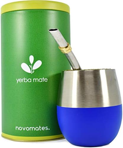 [NEW] Mate Cup and Bombilla Set - Mate Gourd - Includes Double Wall Stainless Steel Yerba Mate Tea Cup with Stanley Steel Mate Straw and Yerba