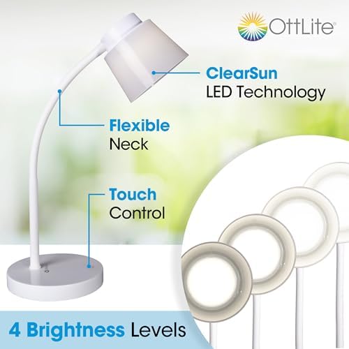 OttLite Clarify LED Desk Lamp, White