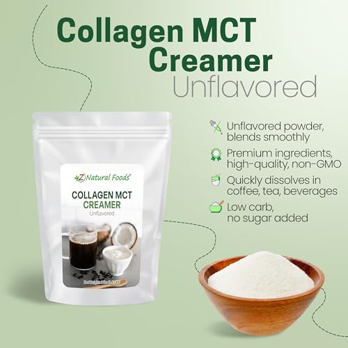 Z Natural Foods Collagen MCT Oil Creamer Powder- Vanilla, 16 oz (Pack of 1)