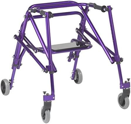 Inspired by Drive Nimbo 2G Posterior Walker with Seat, Wizard Purple, Small | Lightweight Posterior Walker with Padded Seat Lets Users Rest and Move Safely with Adjustable, Sturdy Support