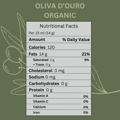 A Taste of Portugal Organic Olive Oil | Extra Virgin Olive Oil | Light and Fruity Portuguese Olive Oil | 32 OZ Tin