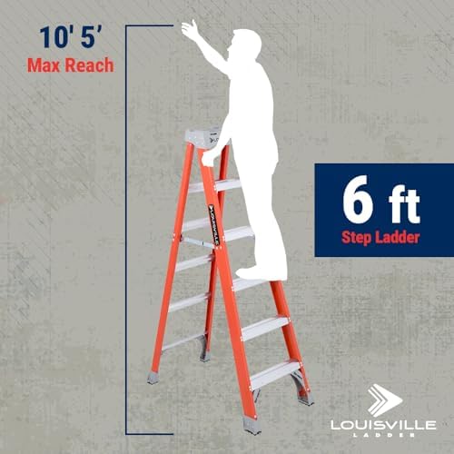 Louisville Ladder 2-Foot Fiberglass Step Stool Industrial, 300-Pound Load Capacity, Type IA, FS1502