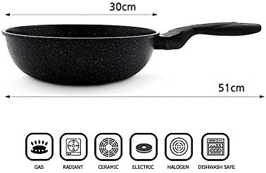 Marble Coated Cast Aluminum Non Stick Frying Wok (30cm / 12 Inch)