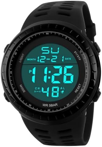 SNE Mens Digital Watch Sports Military Watches Waterproof Outdoor Chronograph Wrist Watches for Men with LED Back Ligh/Alarm/Date Simple Watch 1167