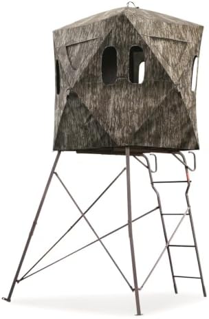 Guide Gear 6 Foot Tripod Hunting Tower Blind, 2-Man Stand Elevated, Hunting Gear Equipment Accessories, 4 by 4
