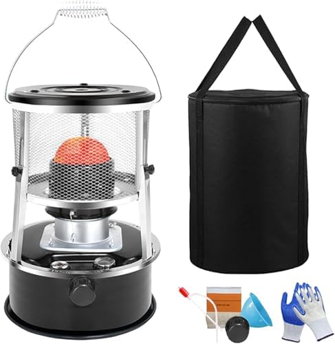 Portable Kerosene Heater and Stove, 2 in 1 Non-Electric Indoor Outdoor Heater for Camping, Home, Garage, Ice Fishing, 36.5cm Height with Carrying Bag and Accessories (Green)