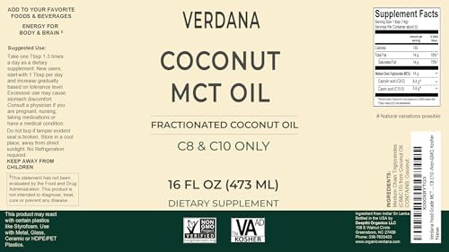 Verdana Food Grade MCT Oil 16 oz – For Keto Coffee