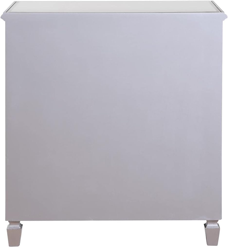3 Drawer Bedside Cabinet, Silver