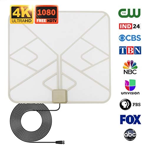 ANTAN Indoor Window Hdtv Antenna Up to 40 50 Miles Range Transparent Soft Design Support 4K 1080P VHF UHF Free view Television Local Channels width