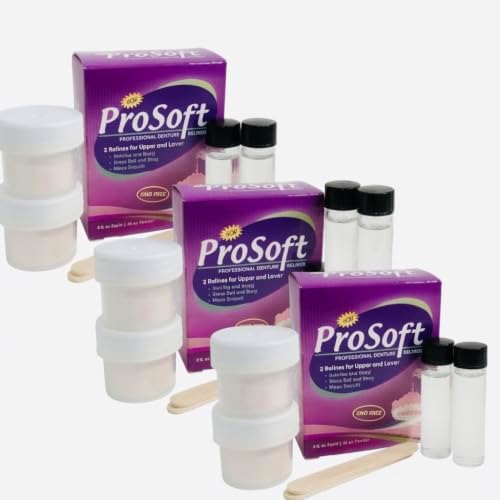 ProSoft Denture Reliner Kit, 3 Boxes (relines 6 Individual Denture Plates) | Zinc Free and Made in USA