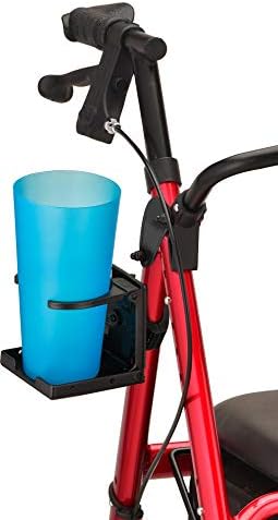 NOVA Medical Products Cup Holder for Star & Express Rollator, Cup Holder for Oval Tube NOVA Rollator Walkers, Adjustable & Foldable Drink Holder