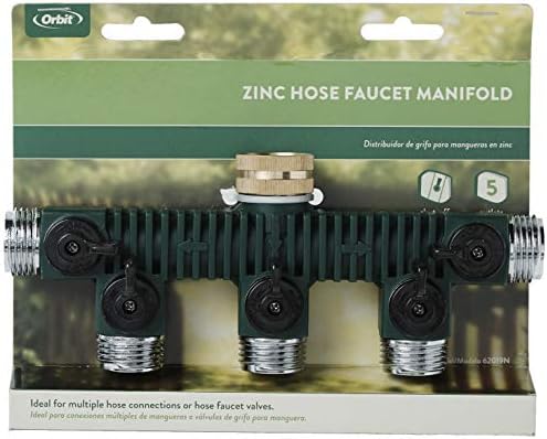 Orbit 62019 5-Way Zinc Hose Faucet Valve Manifold