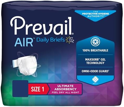 Prevail Breezers 360 Incontinence Briefs, Ultimate Absorbency, Size Two, 72 Count