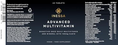 Inessa Advanced Multivitamin for Men & Women - Methylated, 60 Tablets | One tablet a day covers the lot