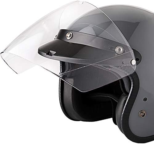 3-Snap Flip Shield Visor for Motorcycle Helmets (Clear)