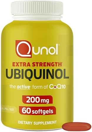 Qunol Ubiquinol 200mg, Extra Strength, Powerful Antioxidant, 60 Softgels | #1 Cardiologist Recommended Supplement for Heart Health, Coenzyme Q10 Supplement to support Vascular Health & Cellular Energy