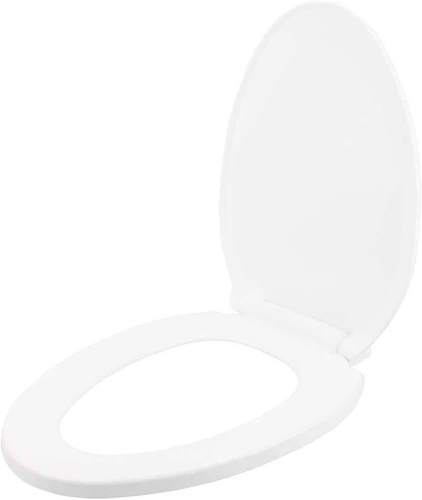Renovators Supply Manufacturing Plastic Soft Close Toilet Seat Elongated Quiet-Close Lid, Contoured Seat, Easy to Install and Clean, Grip-Tight Bumpers with Adjustable Mounting Hardware, Black