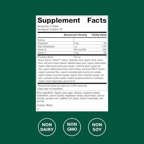 Standard Process Congaplex Chewable - Supplement for Immune System Support with Vitamin A - Supports Thymus Gland & Protein Synthesis - Non-Dairy &