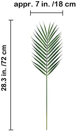 Artificial Areca Palm Leaves, 8 Pcs Faux Tropical Palm Tree Leaves Stems for Floral Arrangement, Hawaiian Luau, Jungle Beach Wedding Party Decor