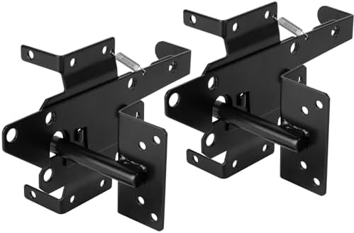 HILLMASTER Heavy Duty Self-Locking Gate Latch for Wooden Fence, Post Mount Automatic Gate Lock Gravity Door Latch Hardware for Secure Pool