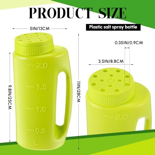 Handheld Spreader Set with Scoop & Gloves for Seed, Salt, De-icer,Green