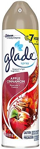 Glade Air Freshener Spray 8 Oz Collection 4 Flavors: Lavender & Peach Blossom, Hawaiian Breeze, Clean Linen & Apple Cinnamon. Pack of 4.