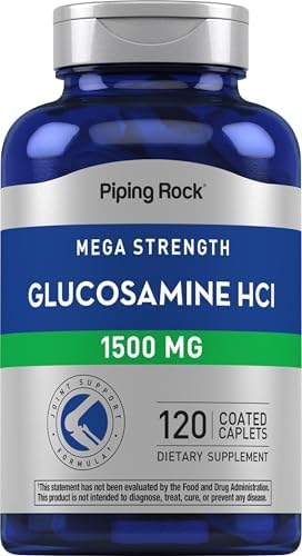 Piping Rock Glucosamine HCL 1500mg | 120 Caplets | Mega Strength | Non-GMO & Gluten Free Supplement