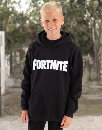 FORTNITE Hoodie Boys Kids Game Hooded Long Sleeve Jumper Black
