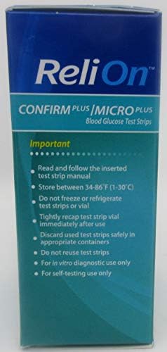 ReliOn Confirm Plus/Micro Plus Blood Glucose Test Strips - 100 ct (Two 50 ct Boxes)