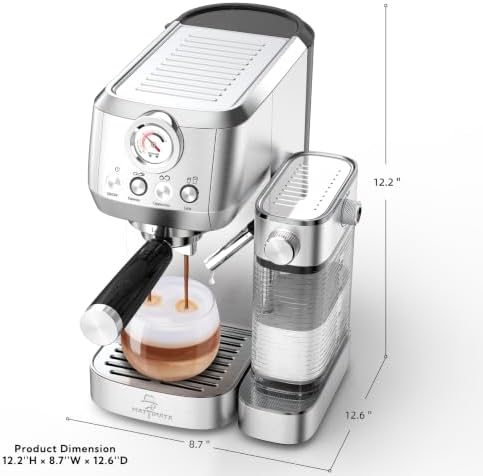 MAttinata 1633L Espresso Machine, Cappuccino Machine with Auto Milk Frother | 20 Bar Coffee Maker, Italian Pump, Fast Heating, Self Cleaning