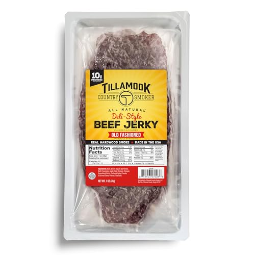 Tillamook Country Smoker Teriyaki Deli Style Thin Sliced Slab, Low Carb, High Protein, Ready to Eat Keto Snacks, Chopped & Formed Slabs,12 Count Tray