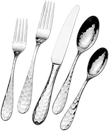 Mikasa Harmony 45-Piece Silverware Set, 18/10 Stainless Steel Cutlery for 8, Includes Forks, Knives, Spoons, and 5-Piece Serving Utensils Set
