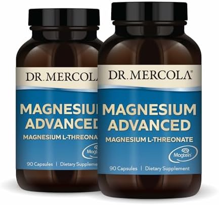 Dr. Mercola Magnesium L-Threonate, Magnesium Advanced Supplement with Magtein, 2000 mg per Serving, High Bioavailability for Cognitive Support, Memory & Brain Health, Non-GMO, Gluten Free, 90 Capsule