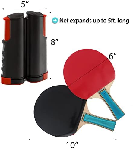 Trademark Innovations Anywhere Table Tennis Table Tennis Set with Paddles and Balls