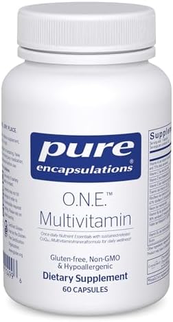 Pure Encapsulations O.N.E. Multivitamin, 60 Capsules | Once Daily Multivitamin with Antioxidant Complex Metafolin, CoQ10, and Lutein to Support Vision, Cognitive Function*