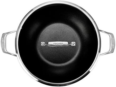 TECHEF - Onyx Collection, 12-Inch Nonstick Flat Bottom Wok/Stir-Fry Pan - PFOA Free, Dishwasher and Oven Safe, Made in Korea