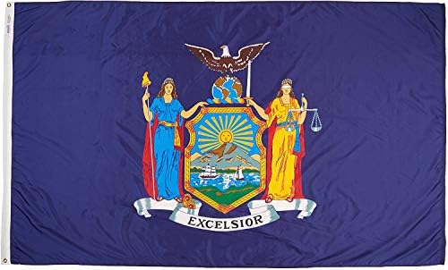 Annin Flagmakers New York State Flag USA-Made to Official State Design Specifications, 3 x 5 Feet (Model 143860) | USA-Made to Official State Design Specifications