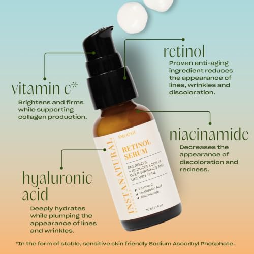 InstaNatural Vitamin C Face Serum, Brightens, Hydrates and Reduces Signs of Aging, with Vitamin C, Hyaluronic and Ferulic Acid, 1 FL Oz | All Skin Types, Brightens, Hydrates, and Reduces Signs of Aging, with Vitamin C, Hyaluronic Acid, and Ferulic Acid