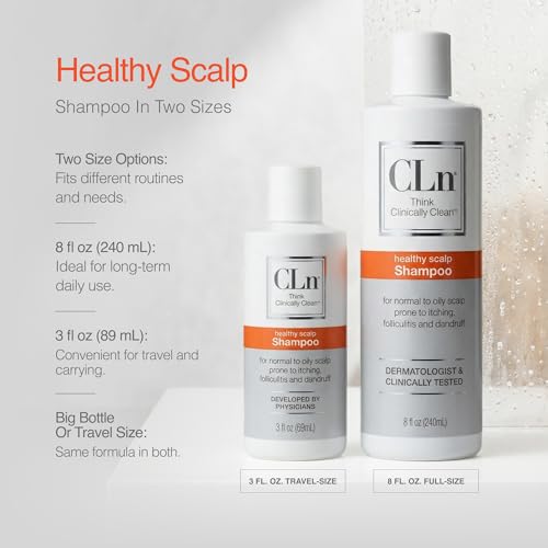 CLn® Shampoo - Clarifying Formula with Salicylic Acid, For Normal to Oily Scalp Prone to Folliculitis, Dandruff, Itchy & Flaky Scalp, Fragrance-Free & Paraben-Free, 8 fl. oz.
