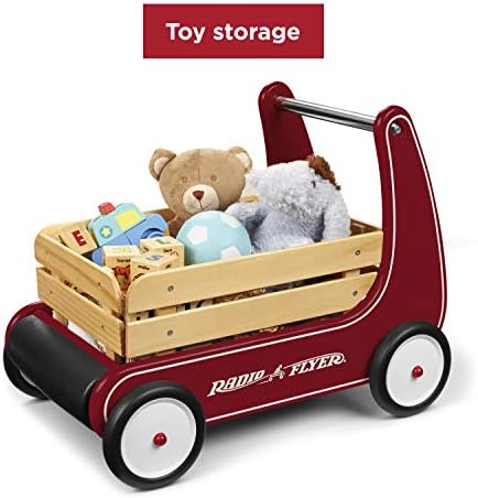Radio Flyer Classic Walker Wagon, for Kids 1-4 Years Old, Red | Resistance Clickers to Control Speed, Baby Push Walker with Furniture Bumper, For Indoor Play