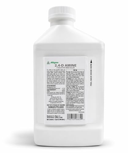 ALLIGARE 2,4-D Amine Weed Killer Concentrate - Post-Emergent Herbicide to Control Pigweed, Thistle, Ragweed, & More - 47.2% Active Ingredient - for Lawns, Pastures, Aquatic Sites & Crops - 2.5 Gallon