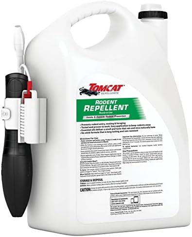 Tomcat Repellents Rodent Repellent Ready-to-Use with Comfort Wand, 1 gal. | For Indoor and Outdoor Mouse and Rat Prevention, Peppermint Oil Spray for Rodents with Cinnamon & Garlic Essential Oils