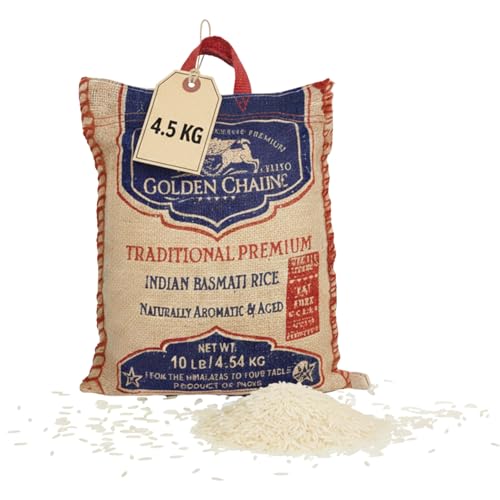 Golden Basmati Rice, 10LB, Gluten Free, Non GMO, Extra Long Grain Rice