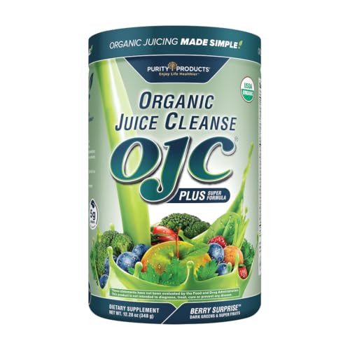 Purity Products Certified Organic Juice Cleanse OJC Plus Berry Surprise - 30+ Organic Veggies and Fruits - 5 Grams of Fiber - Promotes Energy and