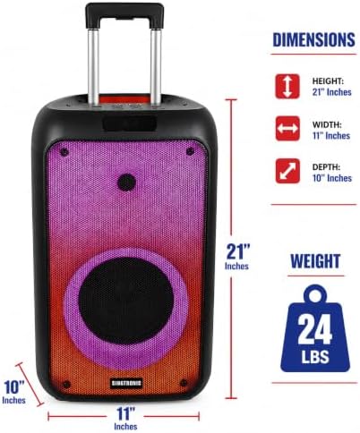 BT-0808Pro Portable 500W All in One Karaoke System, Free: 2 x Professionial Microphones