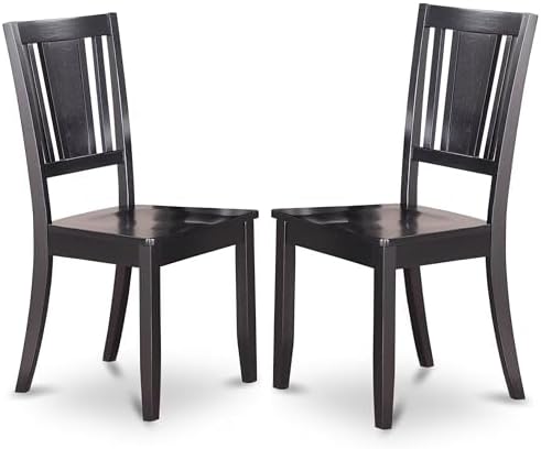 East West Furniture DUC-MAH-LC Dudley Kitchen Dining Chairs - Faux Leather Upholstered Wood Chairs, Set of 2, Mahogany