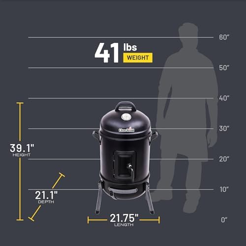 Char-Broil Bullet Charcoal Smoker 16" - 18202075,Black