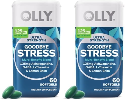 OLLY Ultra Strength Stress Softgels, Stress and Mood Support* - 60 Count