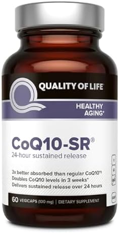 Quality of Life Powerful CoQ10 Sustained Released MicroActive Supplement for Enhanced Absorption, 100 mg of Per Capsule Supports Immune