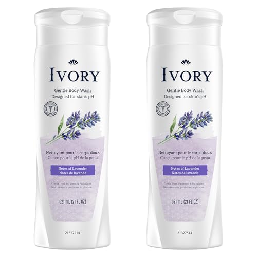 Ivory Body Wash, Designed for the Whole Family, Gentle Formula, Free of Dyes Heavy Perfumes Parabens Phthalates & Silicones, Original Scent, 21 oz (Pack of 2)